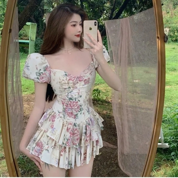 PUFF SLEEVE FLORAL DRESS - Picture 12 of 16